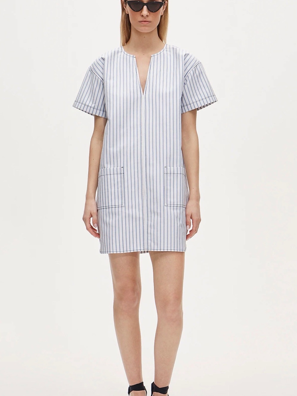J. Crew - Pullover dress in striped structured cotton poplin
